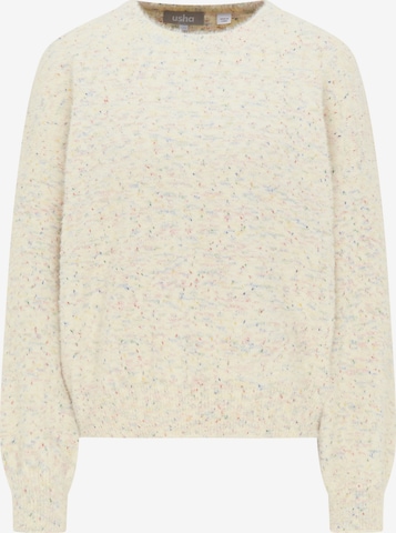UshaŠiroki pulover - bijela boja: prednji dio