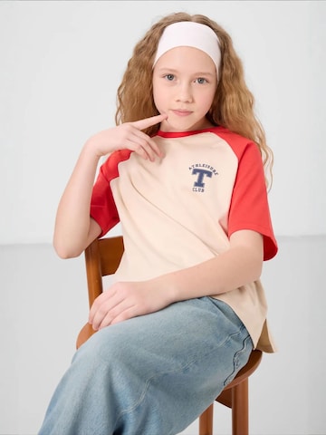 Tommy Life Koszulka 'TOMMY Unisex Jugend-T-Shirt Aus Baumwoll-Elasthan' w kolorze czerwony