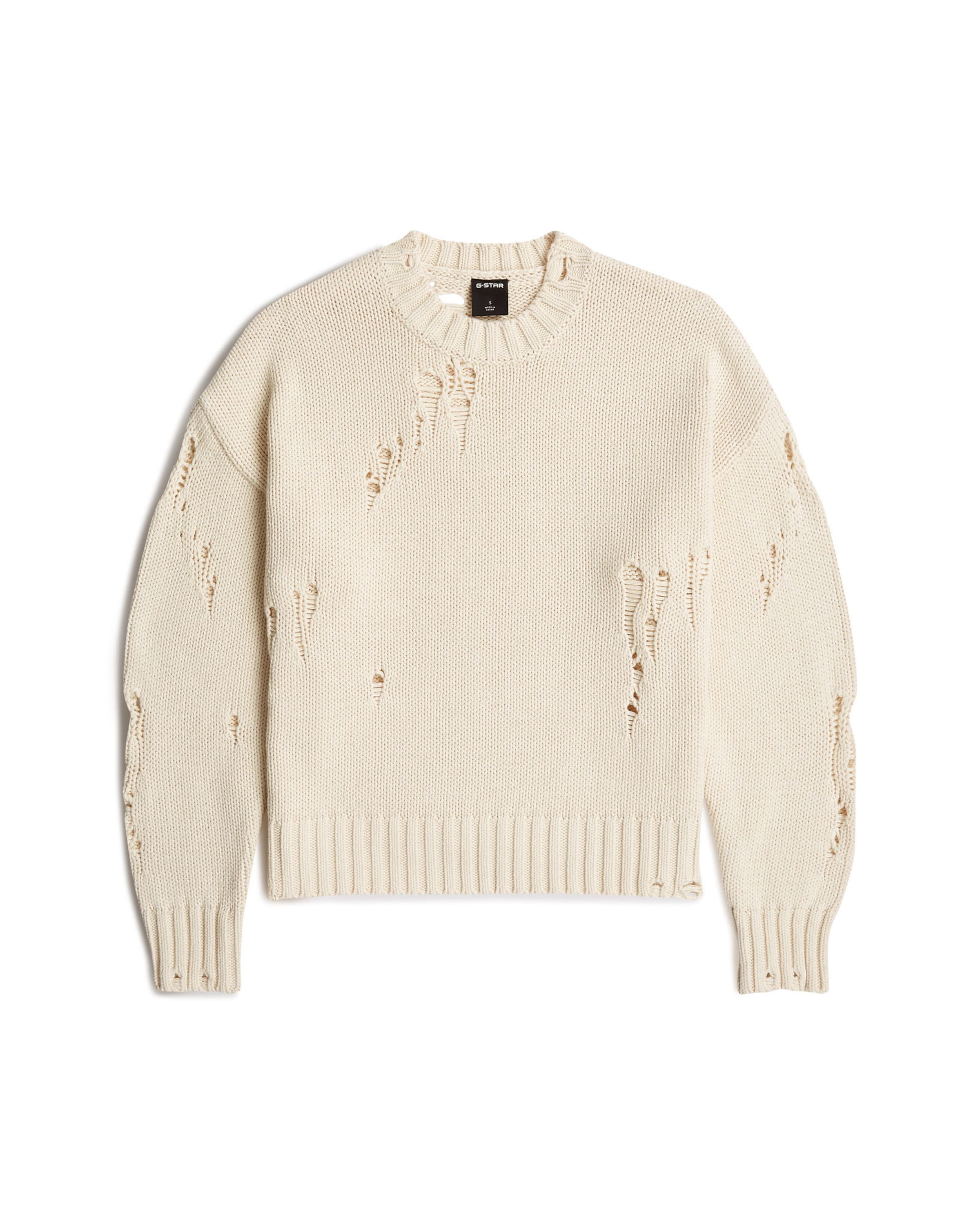 Pull-over 'Drop Needle Loose Knit Sweater' G-STAR en blanc : devant