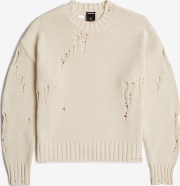 Pull-over 'Drop Needle Loose Knit Sweater' G-STAR en blanc : devant