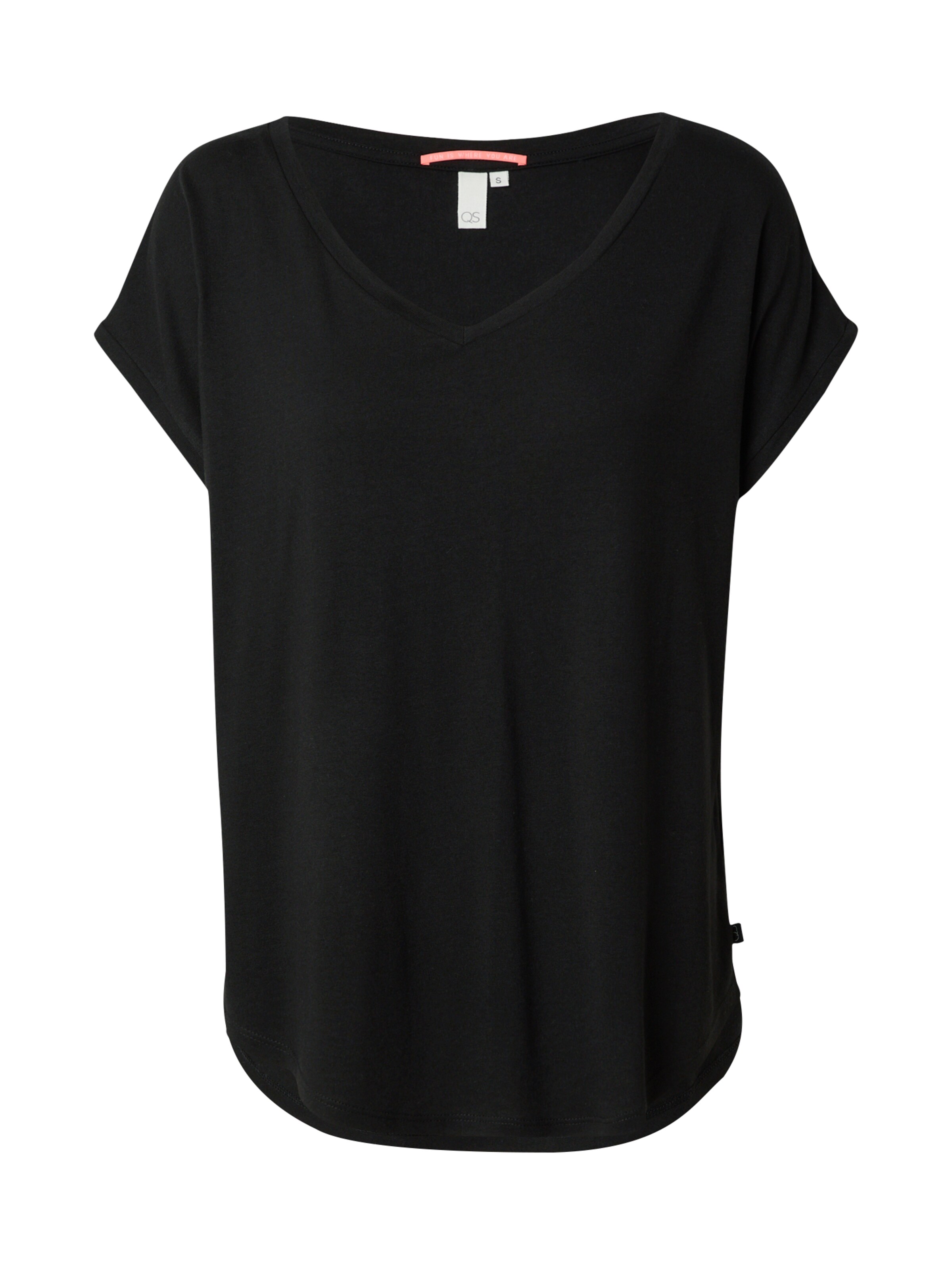 QS T-shirt en noir, Vue avec produit