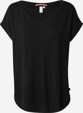 T-shirt QS en noir : devant