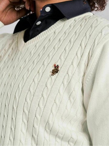 Pulover 'UWBell' de la U.S. POLO ASSN. pe alb