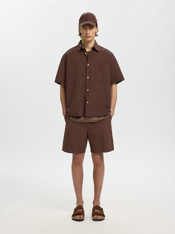 SELECTED Regular Pants in Brown: front