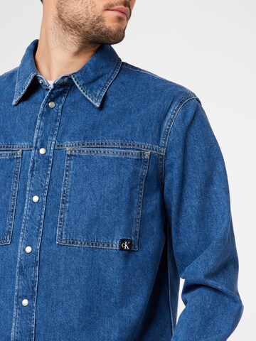 Calvin Klein Jeans Regular Fit Hemd in Blau
