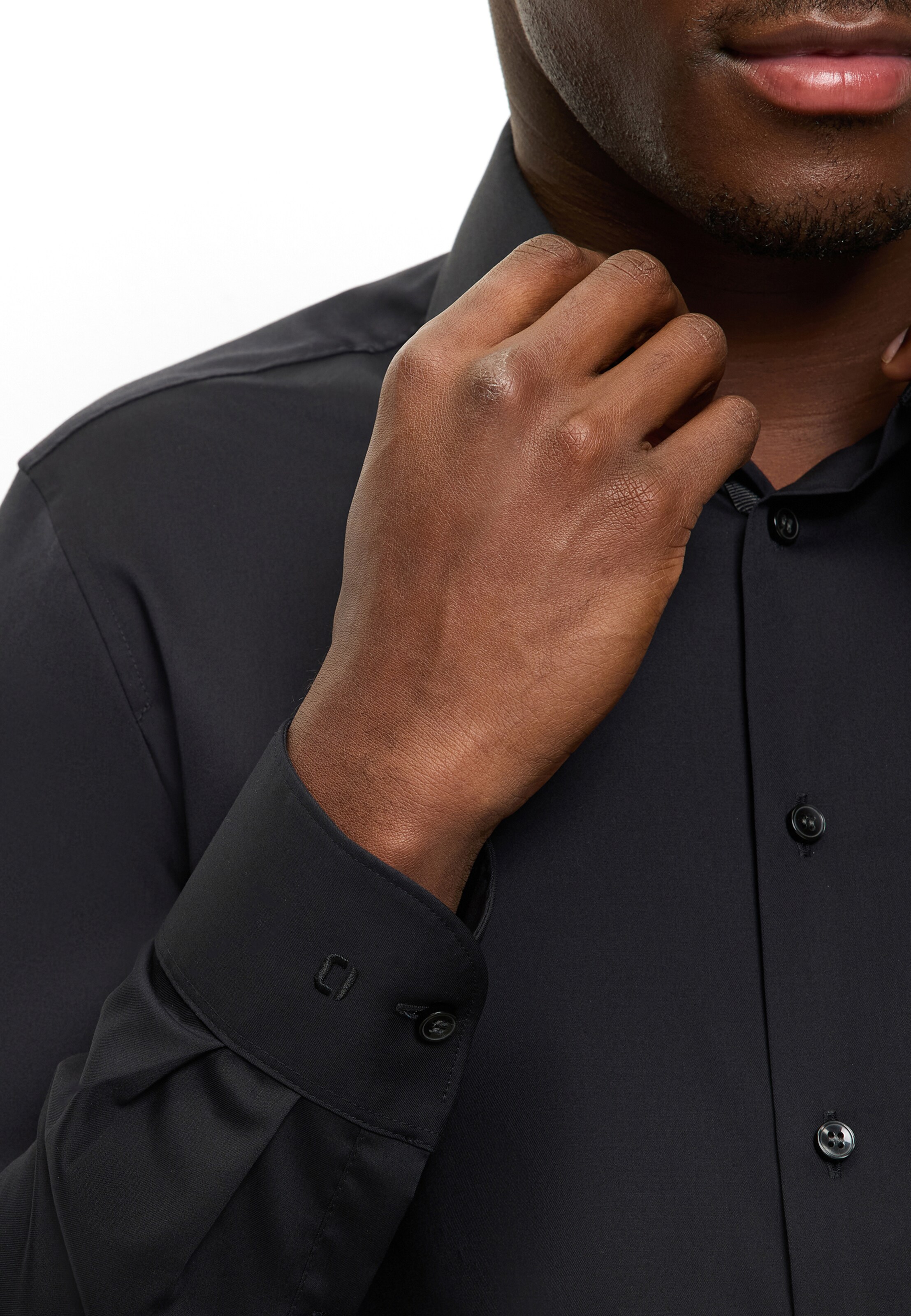 OLYMP Slim fit Button Up Shirt in Black
