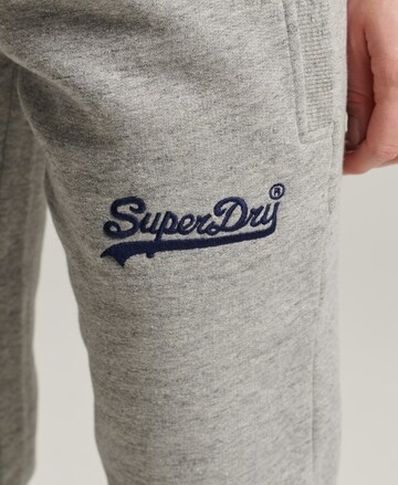 Superdry Loose fit Workout Pants 'Vintage Logo College' in Grey