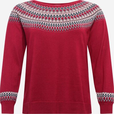 Esprit Curves Sweter w kolorze różowy pudrowy / bordowy / czarnym, Podgląd produktu