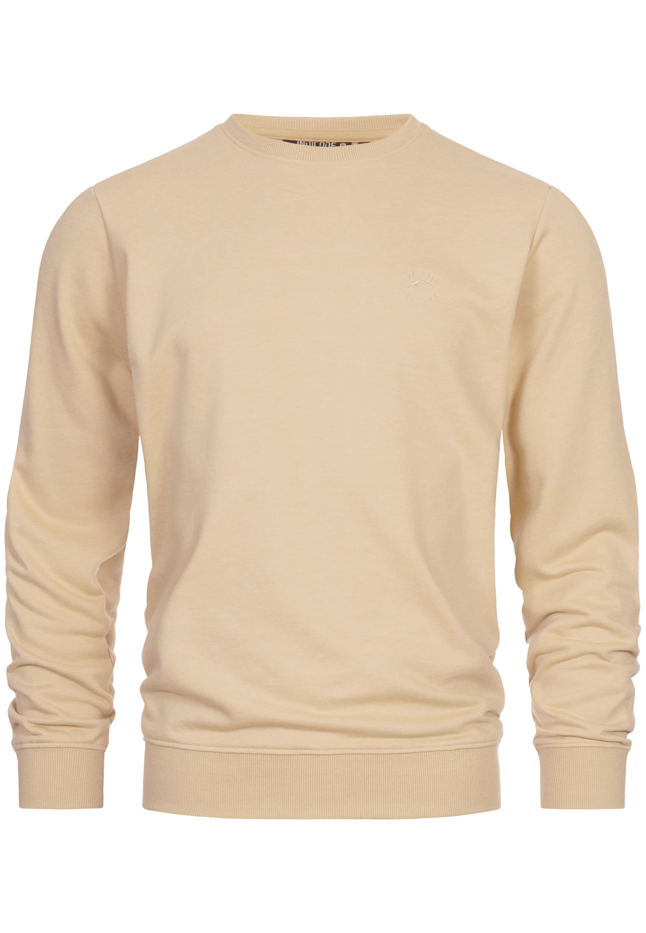 INDICODE JEANS Sweatshirt 'Holt' in Beige: voorkant