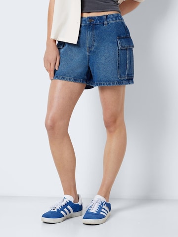 Noisy may Loose fit Cargo Jeans 'SMILEY' in Blue: front