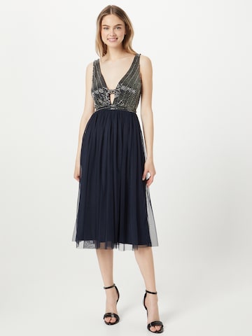 LACE & BEADS Cocktail Dress 'Mylin' in Blue: front