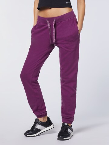 Jette Sport Tapered Pants in Purple: front