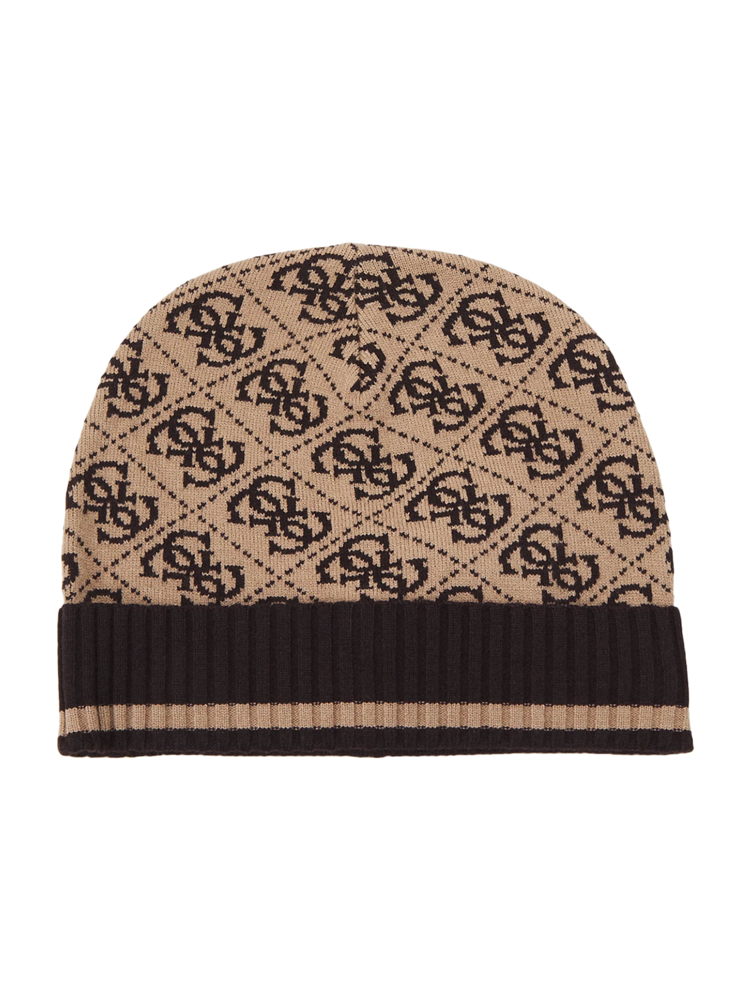 GUESS Шапка 'MILANO KNIT BEANIE' в цвят "пясък" / шоколад, Преглед на продукта