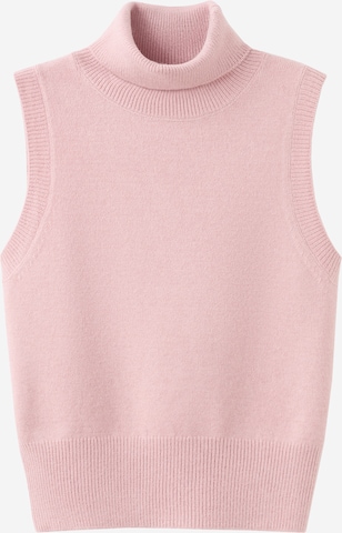 Top brodat de la MANGO pe roz: față