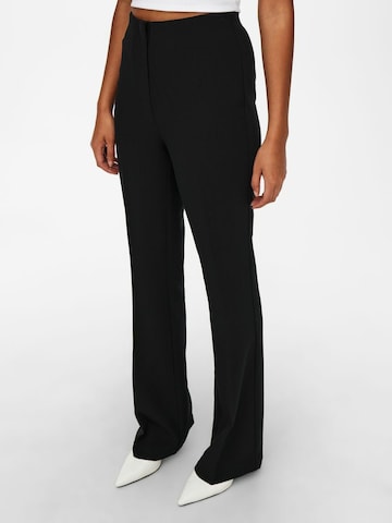ONLY Flared Trousers with creases 'Edina' in Black: front