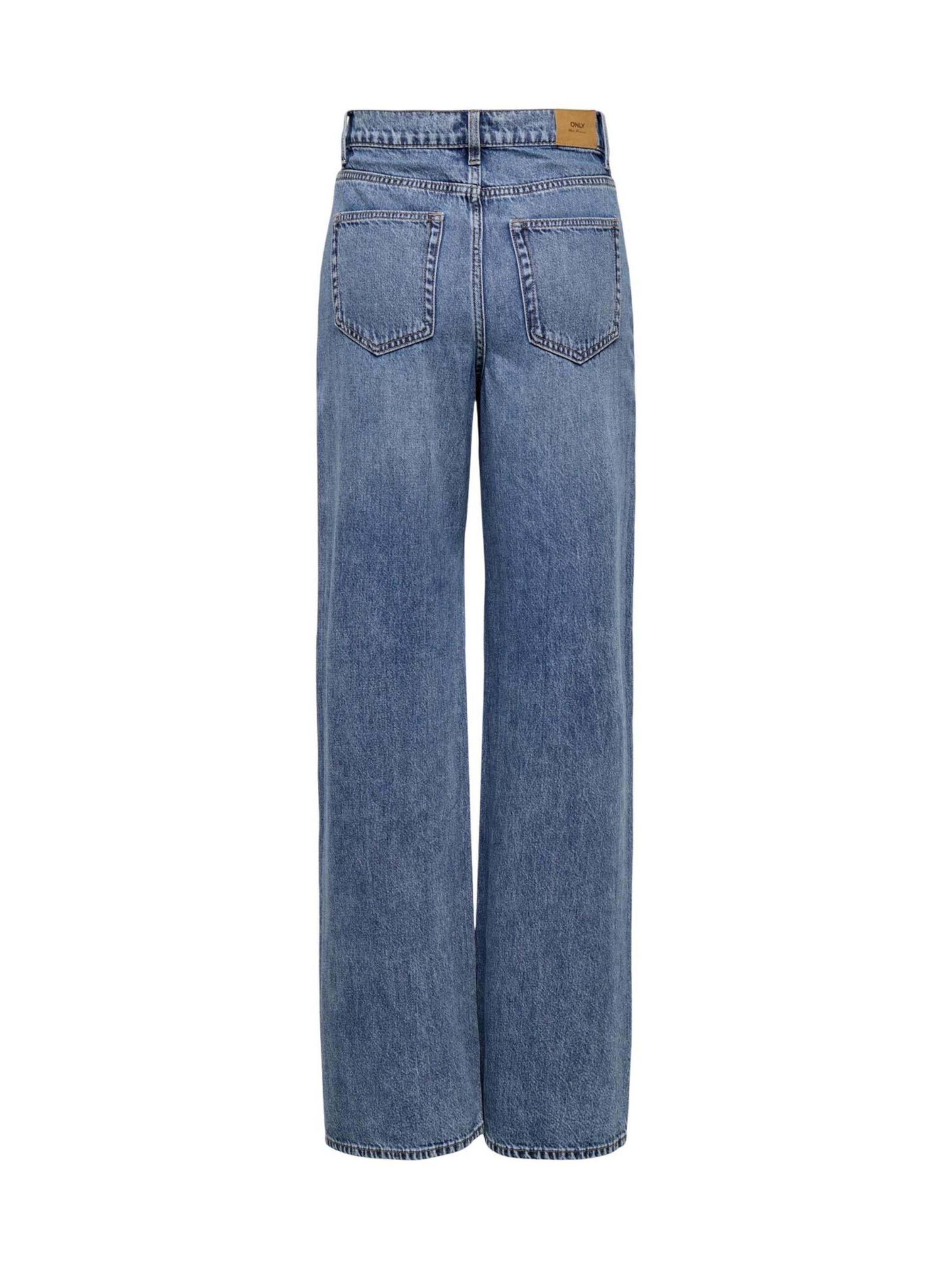 Wide leg Jeans 'Onlhope Mw Wideuneven Closure Dnm Pim 15366323' di ONLY in blu