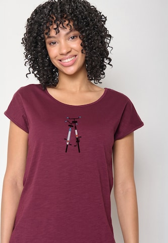 GREENBOMB Shirt 'Bike Romantic' in Purple