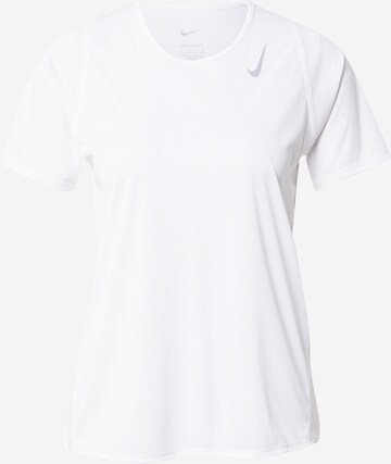 T-shirt fonctionnel 'Race' NIKE en blanc : devant