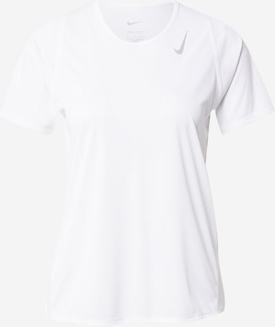 NIKE Toiminnallinen paita 'Race' värissä vaaleanharmaa / valkoinen, Tuotenäkymä