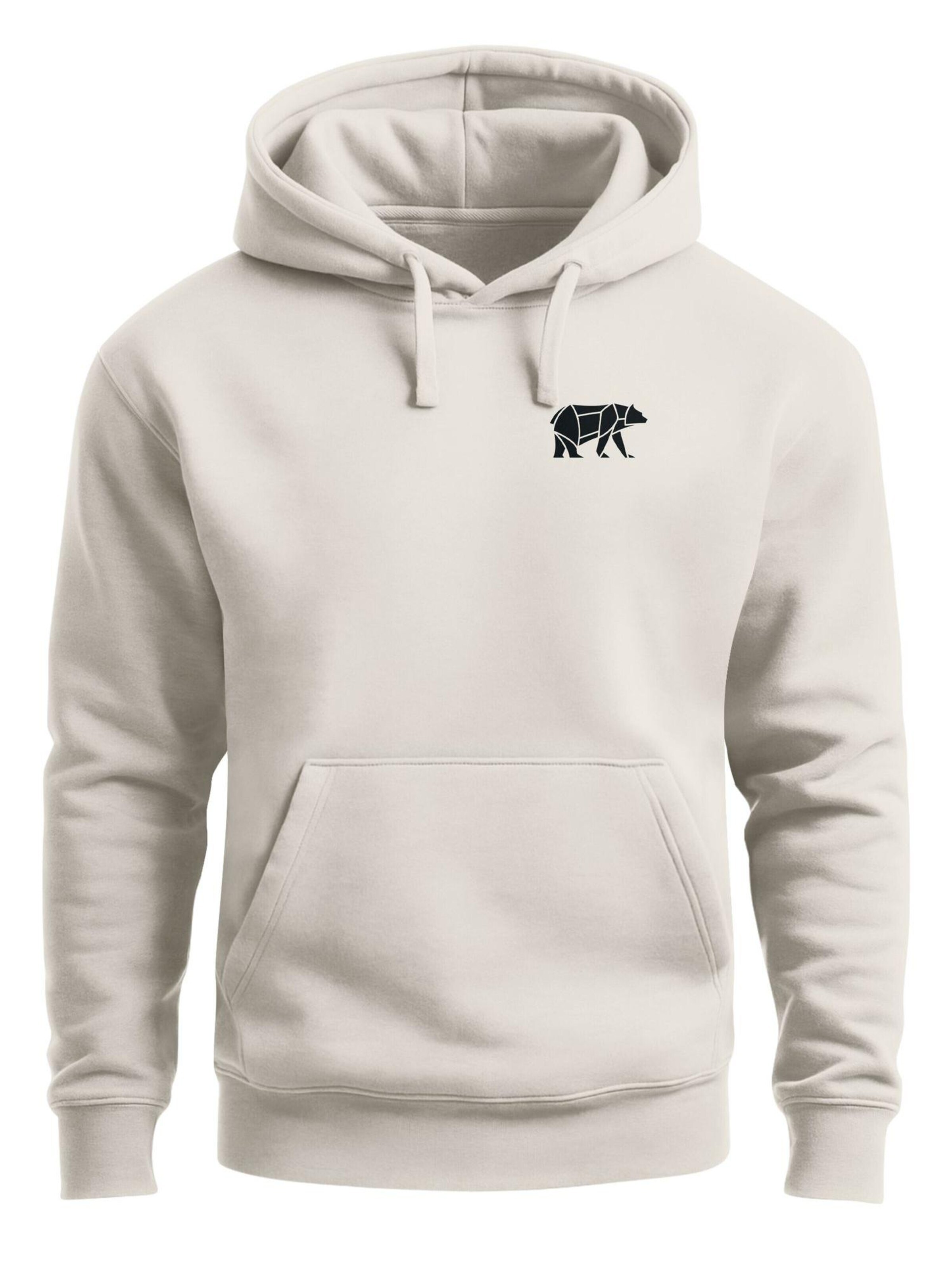 Neverless Sweatshirt 'Bär Lineart Polygon' in Beige: front