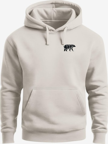 Neverless Sweatshirt 'Bär Lineart Polygon' in Beige: Vorderseite