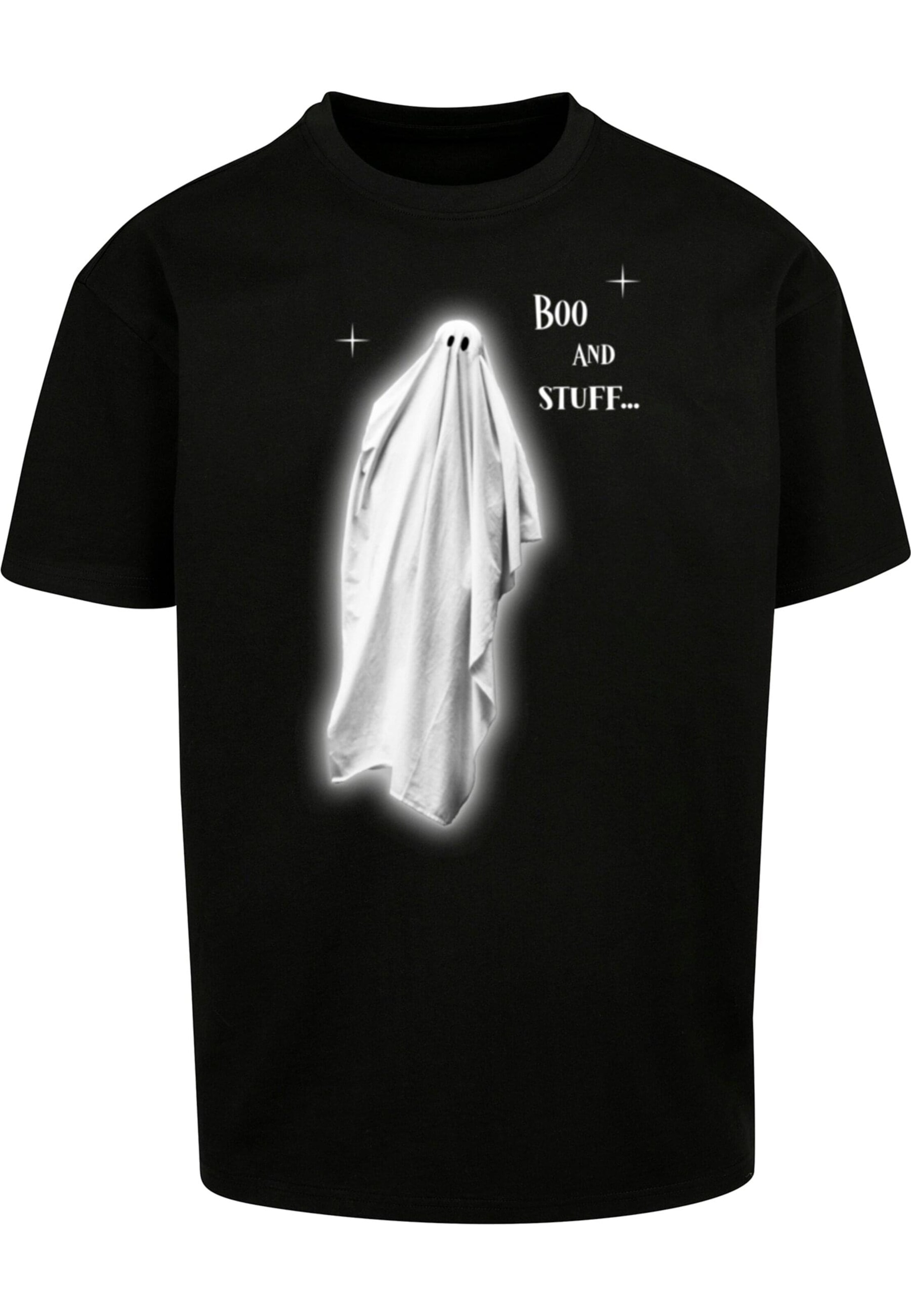 Merchcode Shirt 'Halloween - Boo And Stuff' in Black: front