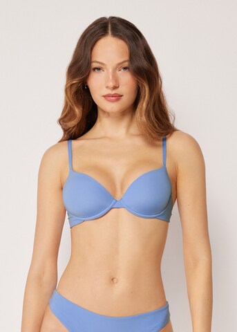 CALZEDONIA Push-up Bikini Top 'Premium Fit' in Blue: front