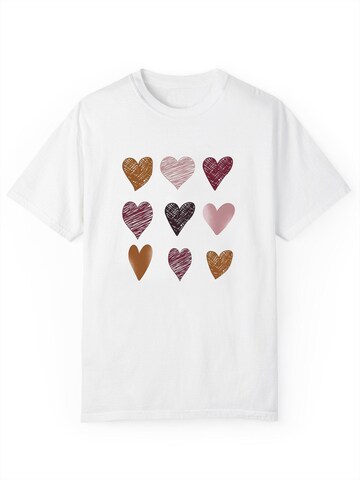 T-shirt 'Women's Summer Short-Sleeve Shirt with Doodle hearts Print Tees' GORHEY en blanc : devant