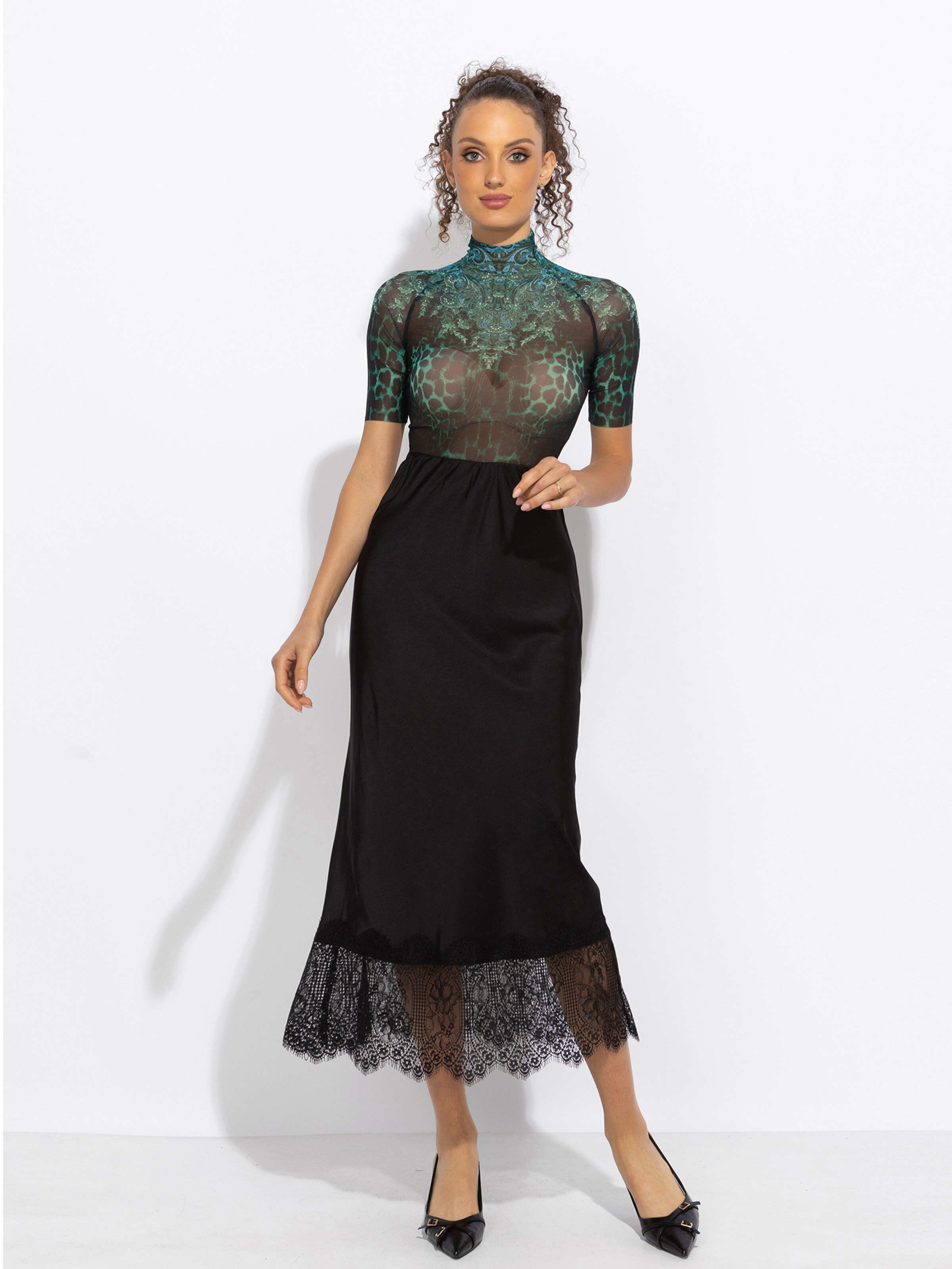 JIORO Blouse bodysuit 'LEO NEON GREEN' in Green