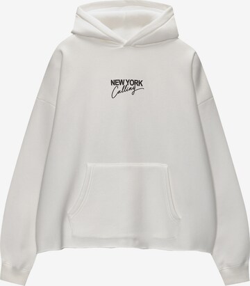 Pull&Bear Sweatshirt in White: front