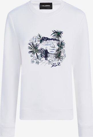 balta Karl Lagerfeld Megztinis be užsegimo 'Villa la Vigie': priekis