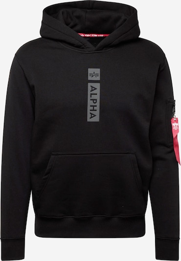 ALPHA INDUSTRIES Sweater majica u siva / crvena / crna / bijela, Pregled proizvoda