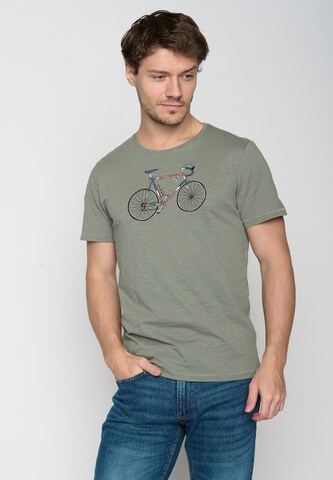 GREENBOMB Shirt 'Bike Mikkel' in Groen: voorkant