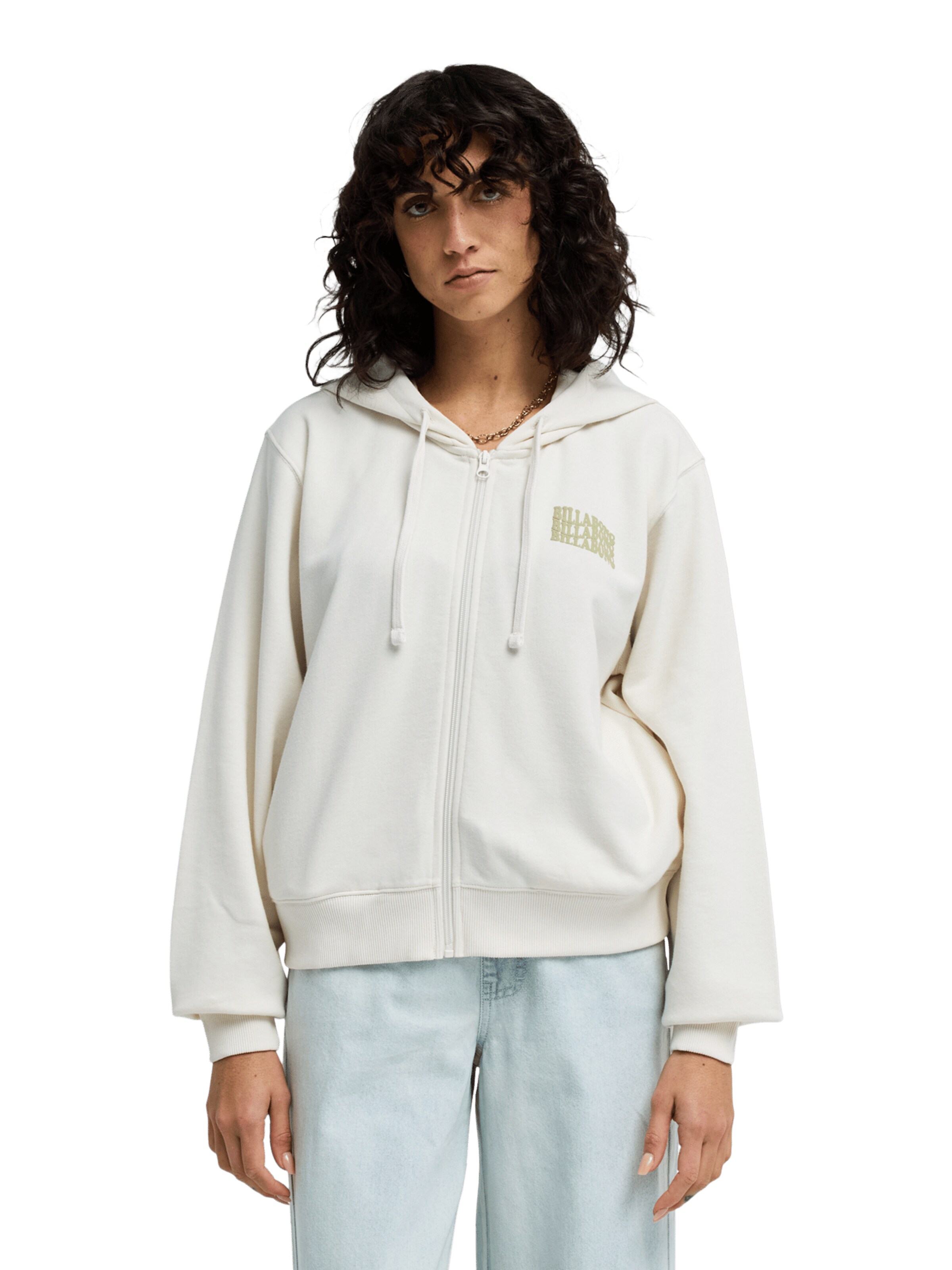 BILLABONG Zip-Up Hoodie in White: front