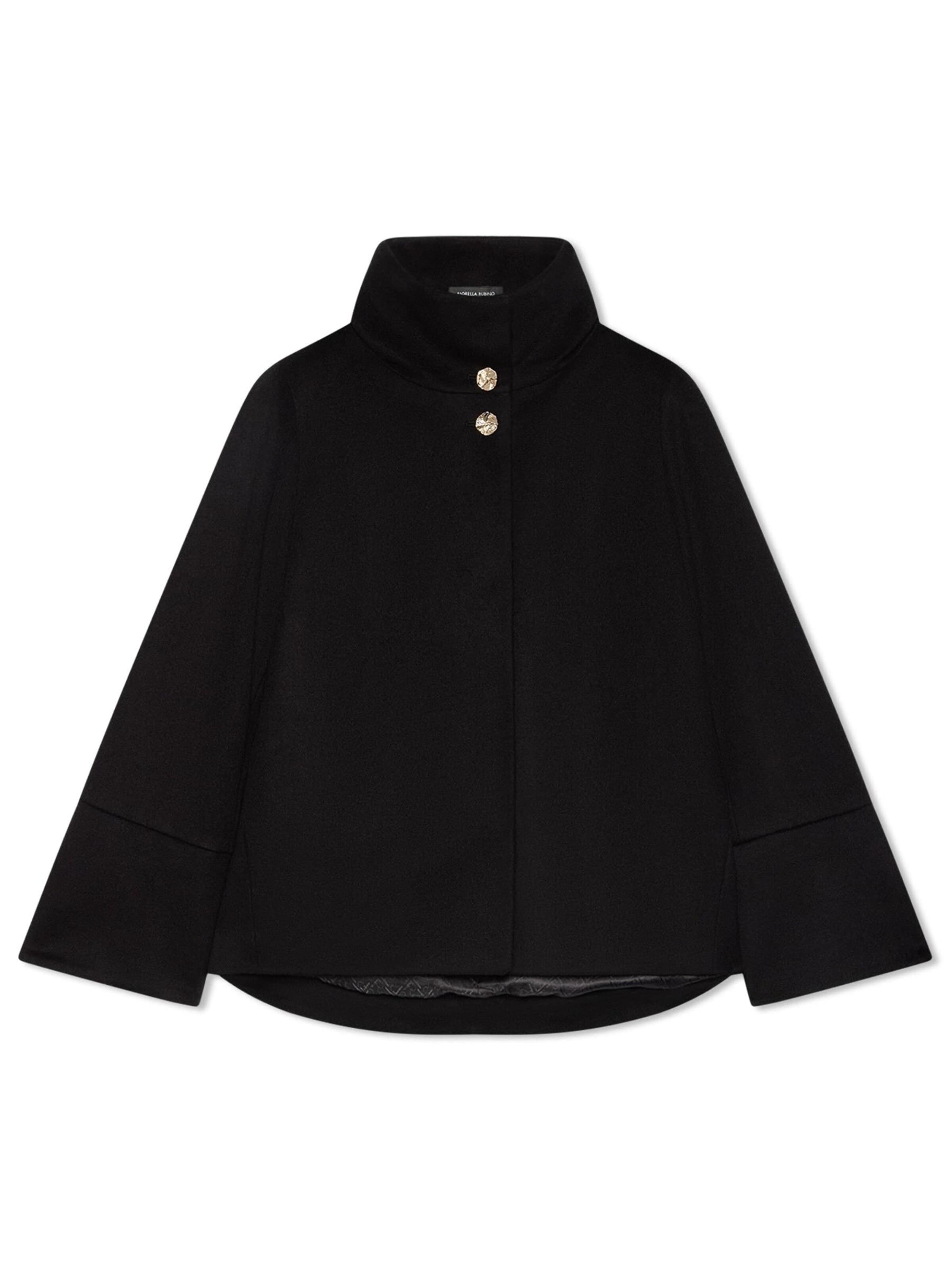 Cappotto di mezza stagione di Fiorella Rubino in nero: frontale