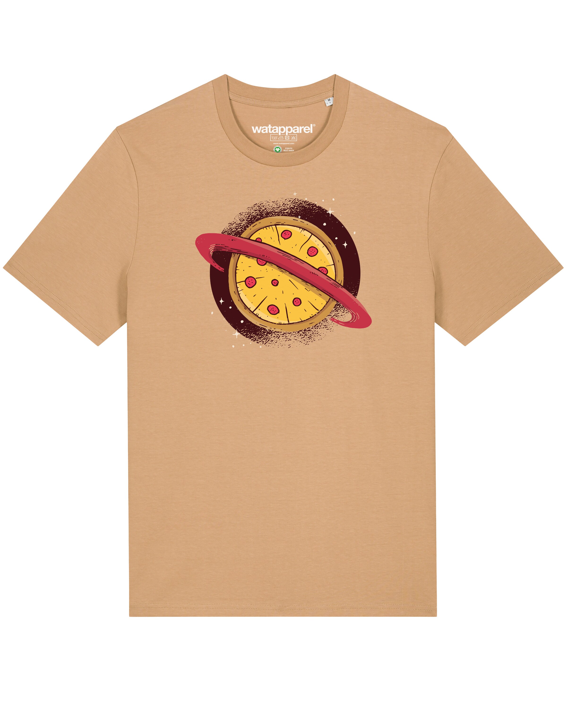 Maglietta ' Pizza Planet ' di Watapparel in beige: frontale