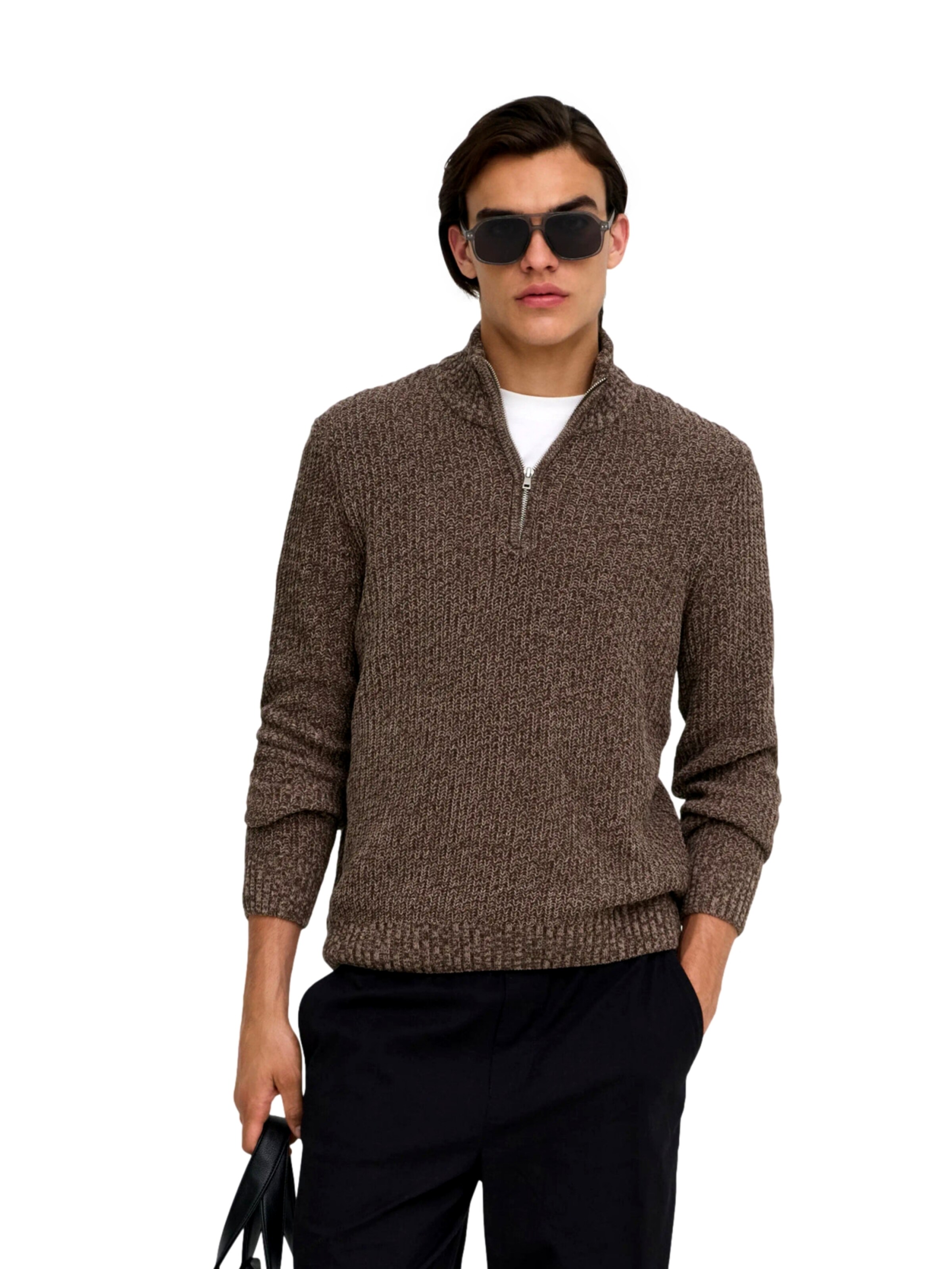 Only & Sons Sweater 'ONSJOIN' in Brown: front