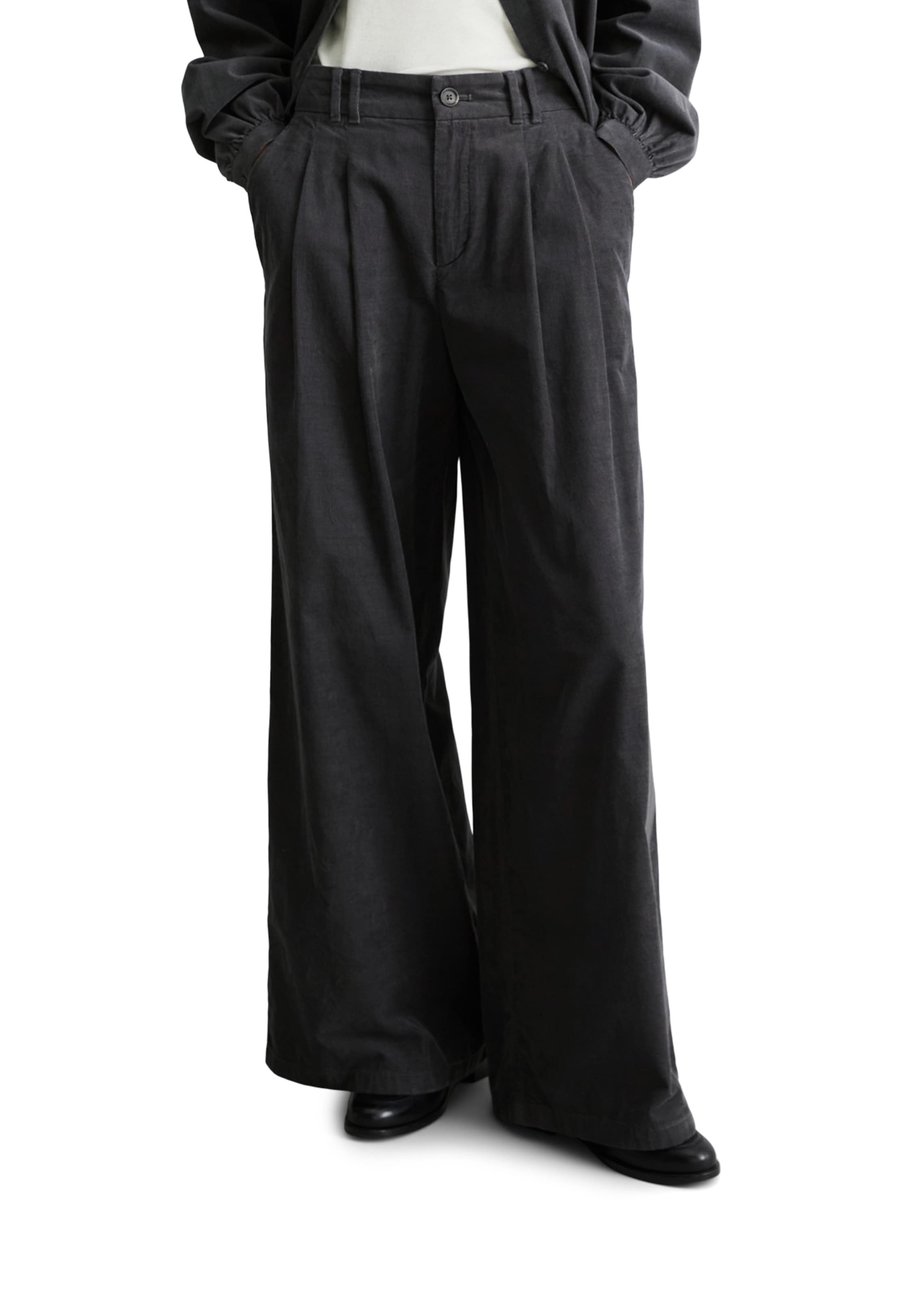 Marc O'Polo DENIM Loosefit Broek in Grijs: voorkant
