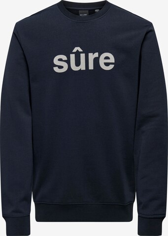 Only & Sons Sweatshirt 'KARTER' in Blauw: voorkant