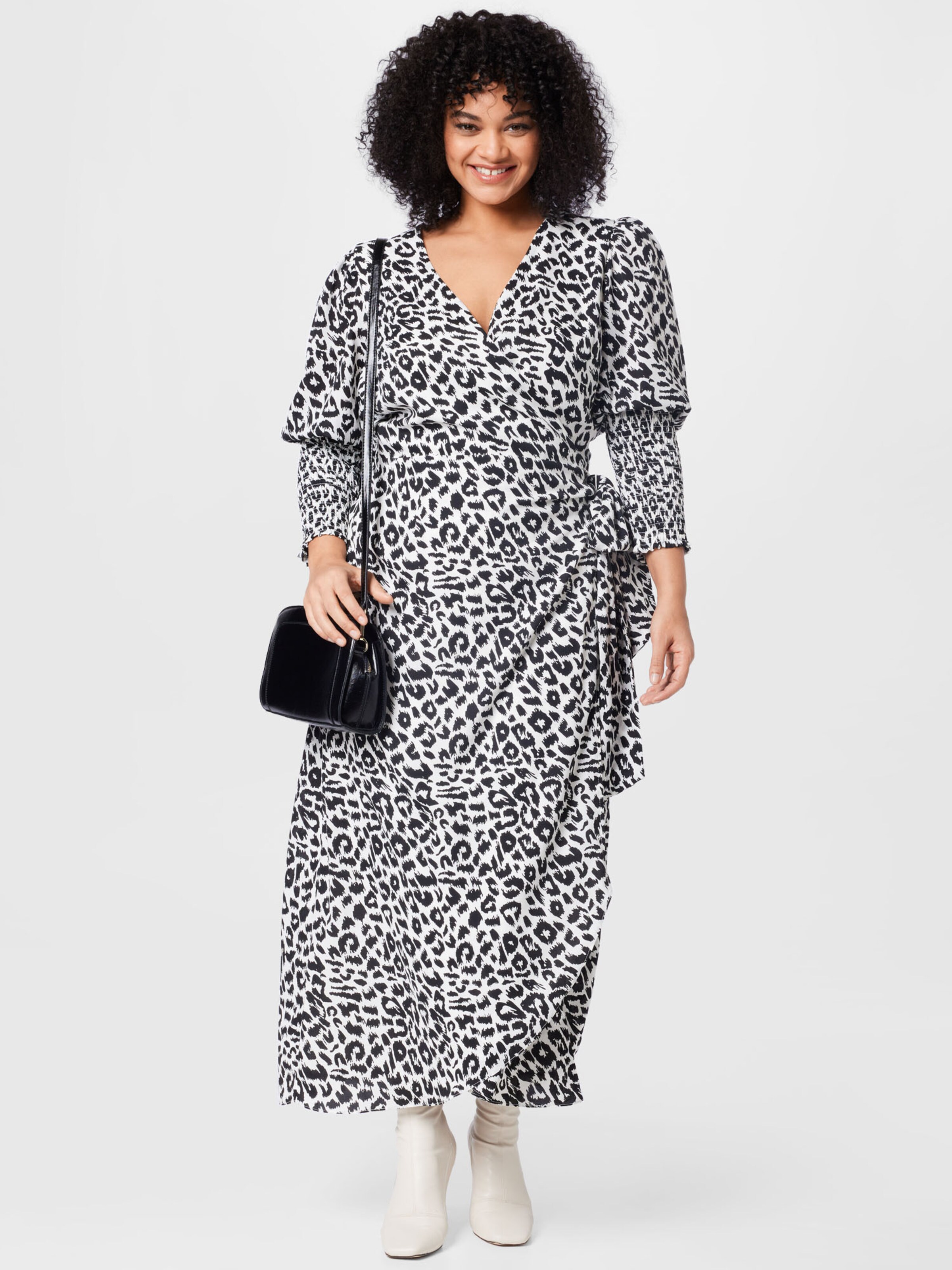 GLAMOROUS CURVE Dress in Black, White 