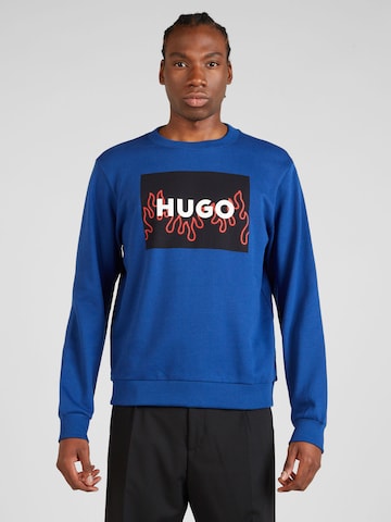 HUGO Sweatshirt 'Duragol' in Blauw: voorkant