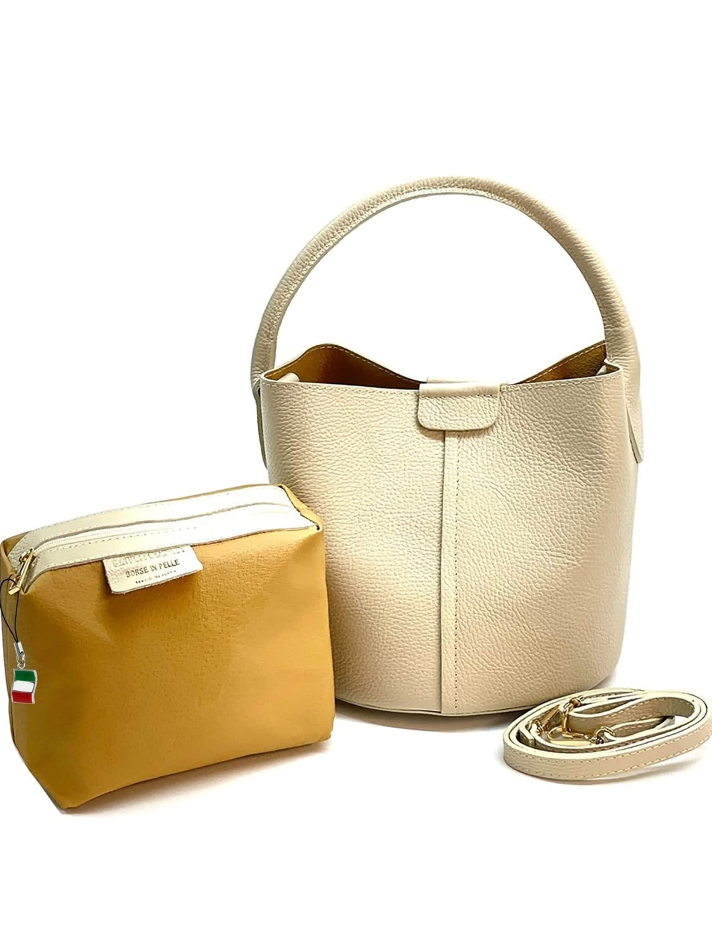 Borsa a tracolla di Florence in beige: frontale