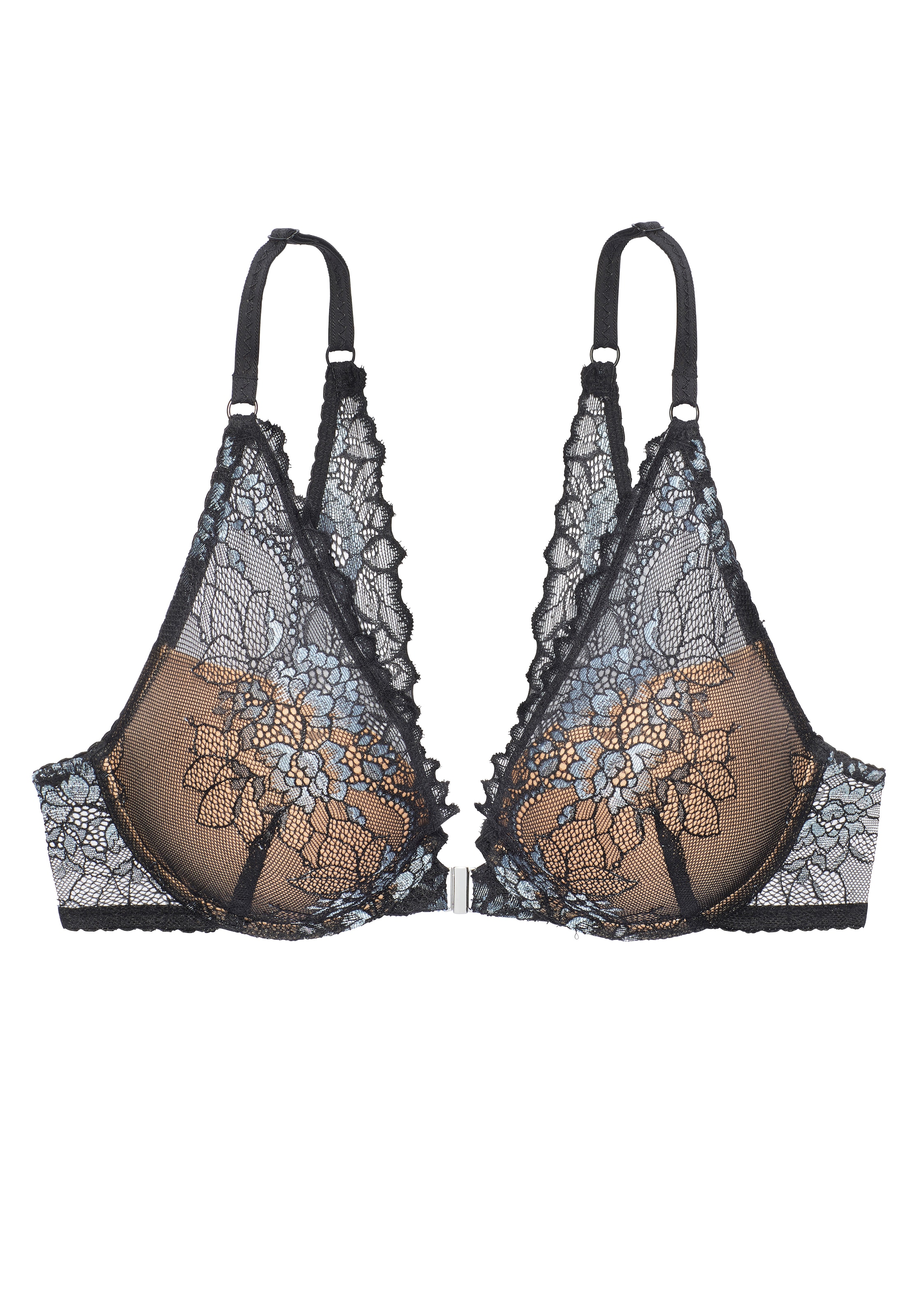 JETTE Balconette Bra in Black: front