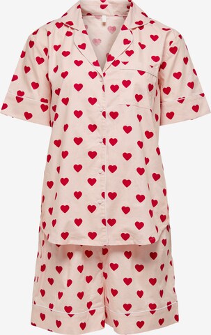 ONLY Korte pyjama 'Ellie' in Roze: voorkant