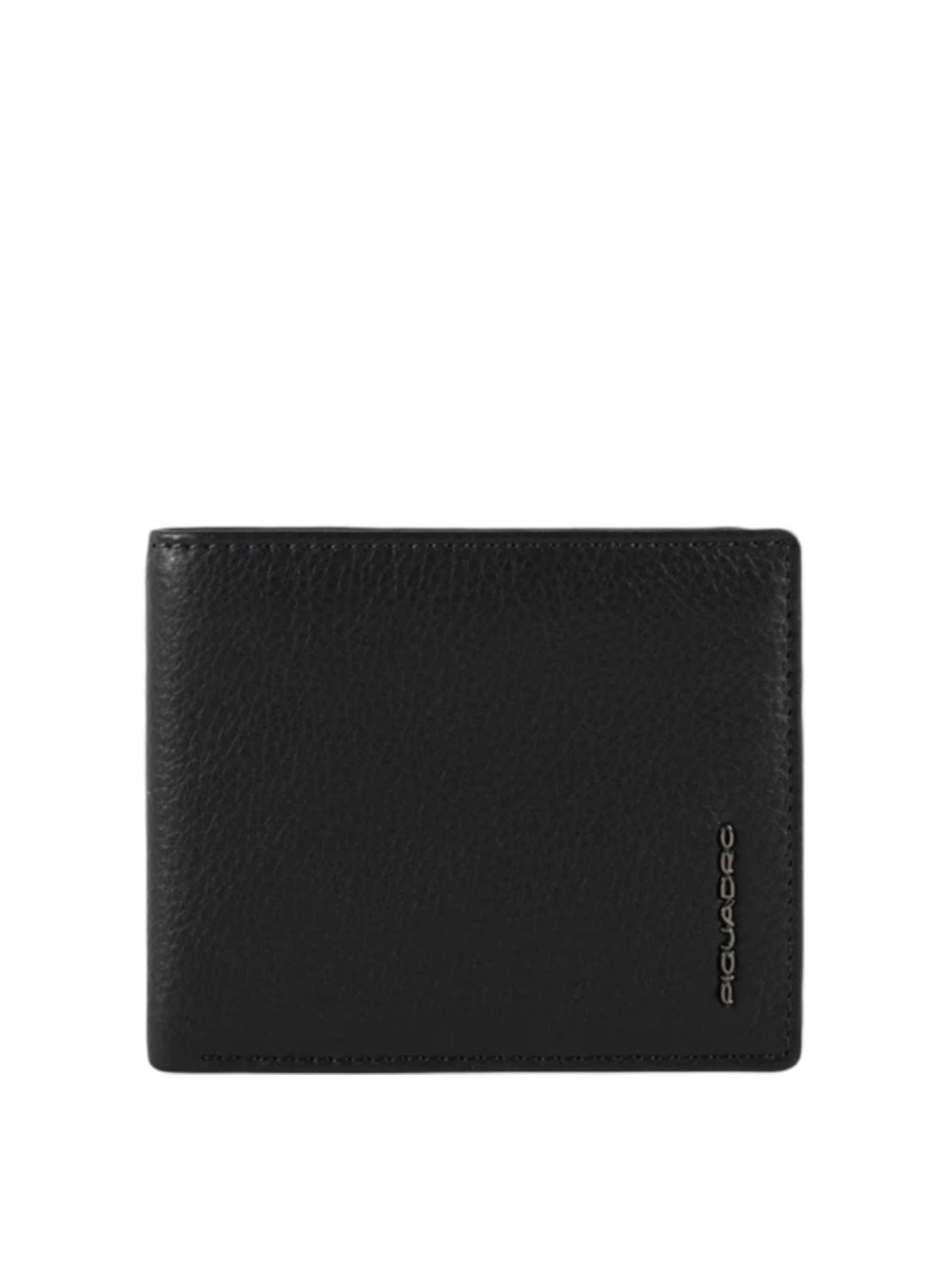 Piquadro - Cartera en negro: frente