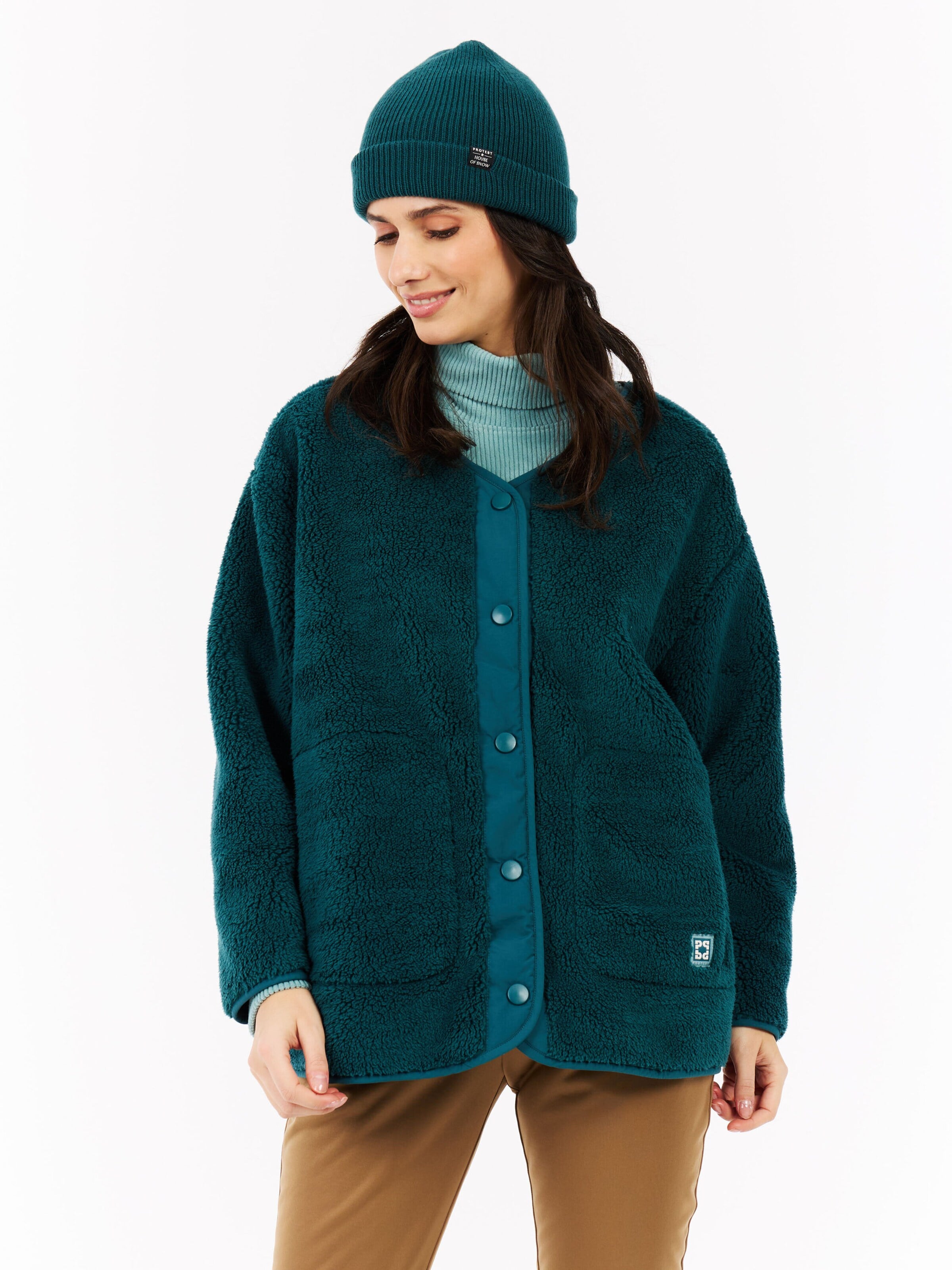 PROTEST Fleece jacket 'PRTEdith' in Blue: front