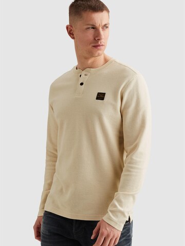 PME Legend Regular fit Overhemd 'Henley T-shirt with long sleeves' in Beige