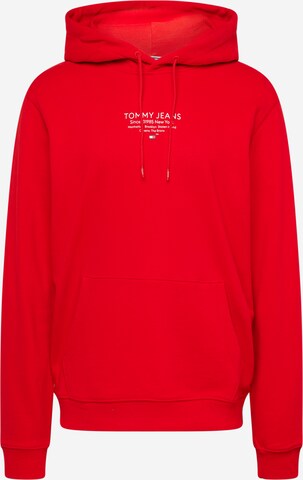 Tommy Jeans Sweatshirt 'ESNTL' i röd: framsida