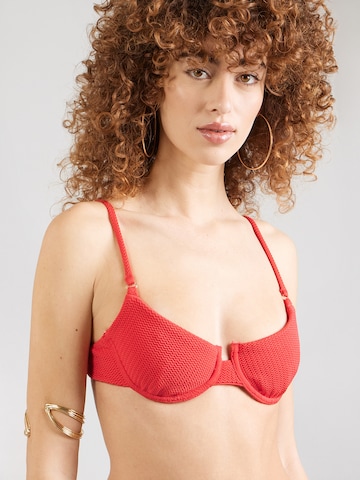 Seafolly - Soutien de tecido Top de biquíni em vermelho: frente