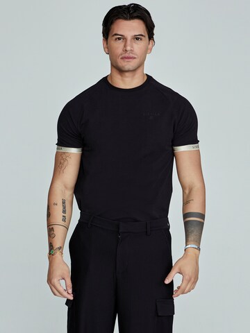 T-Shirt SikSilk en noir : devant